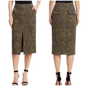 NWT Le Superbe Midi Denim camo cargo skirt Size 4